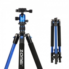 ZOMEi Q555 Aluminum Camera Tripod Kit with 360 Degree Ball Head Quick Release Plate for Solar Telescopes and Binoculars - Blue