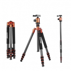 ZOMEi Z818C Carbon Fiber Camera Tripods for Digital DSLR Cameras with Quick Release Plate and Ball Head (Orange)